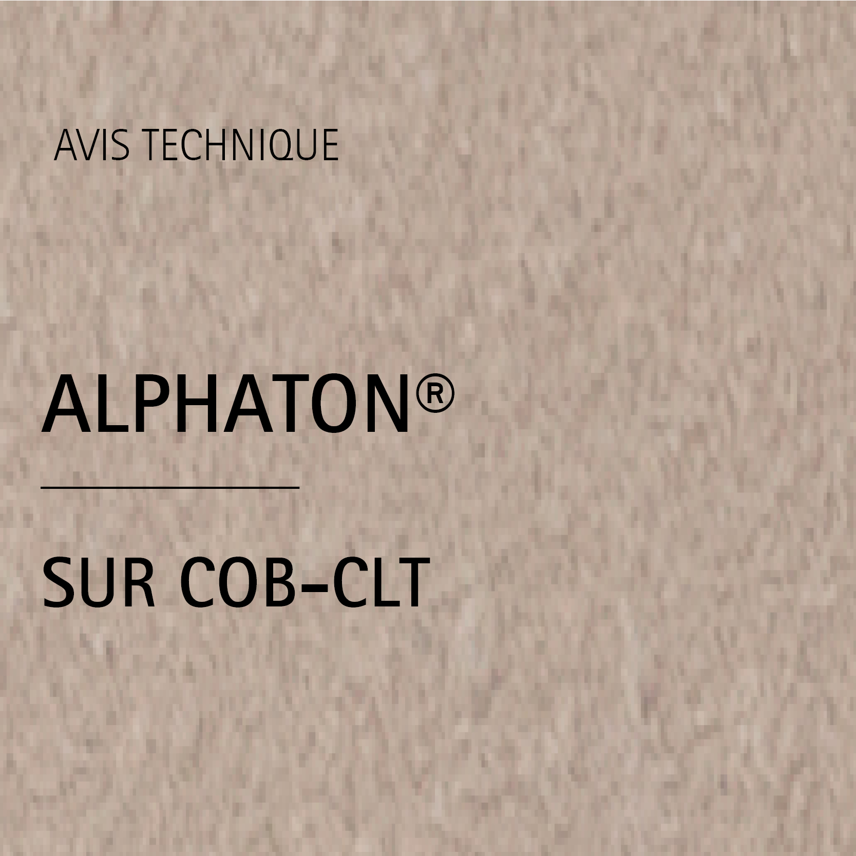 AVIS TECHNIQUE ALPHATON® POSE  horizontale sur COB-CLT